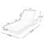 Chaise longue de patio en bois d'acacia Schnitzer avec dossier réglable et coussin à 3 volets (table non incluse)-124446492