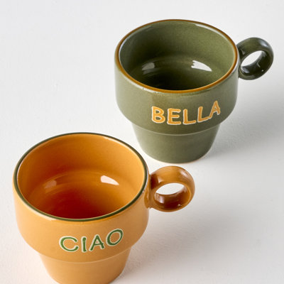 Line Ceramic Espresso Cup (Set Of 2)