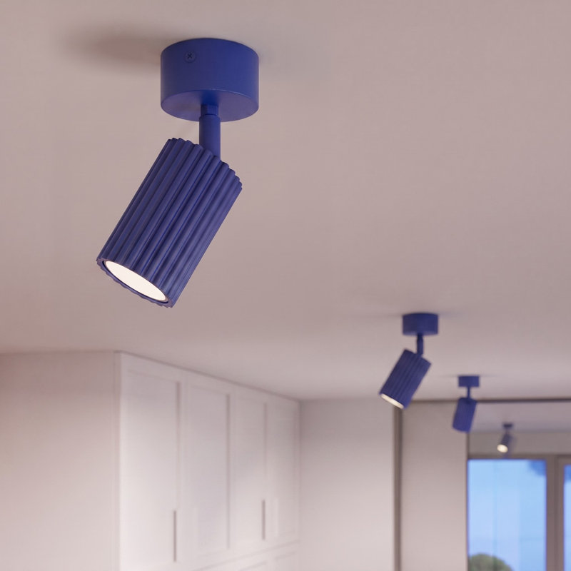 Karbon Aluminium Flush Mount, Ultramarine, 7x7x18 cm