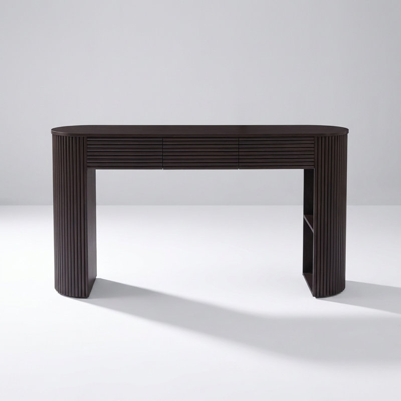 Console rétro avec rangement avec trois tiroirs et un pied de table