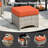 Harper Outdoor 7 Piece Patio Furniture With Fire Pit Table,wicker Conversation Set With Swivel Chairs, Comfy Deep Sofa With Ottoman For Outside Porch Balcony Backyard Pool-1070991387