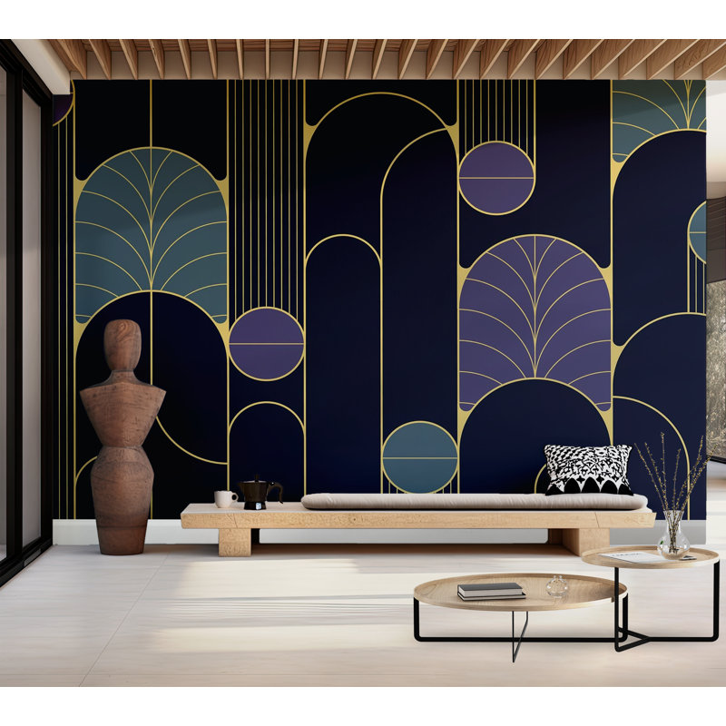 Murale pelez et collez de qualité supérieure - Style Art déco, L 40 po x l 60 po