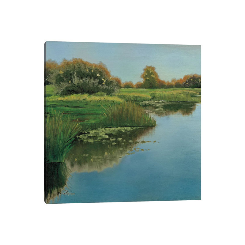 Yellow Sky & Reflection by Julie Peterson - Wrapped Canvas Painting, 30.48 cm H x 30.48 cm W