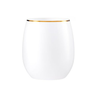 Disposable Stemless Plastic Wine Goblet 12 Oz