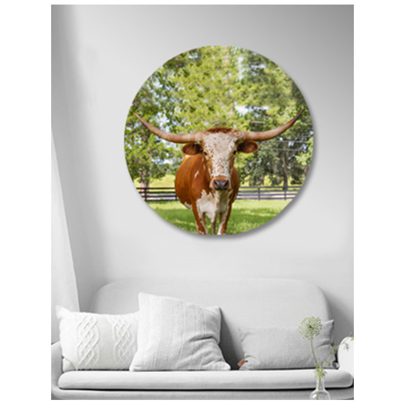 Long Horn Print, 36" H x 36" W x 2.5" D