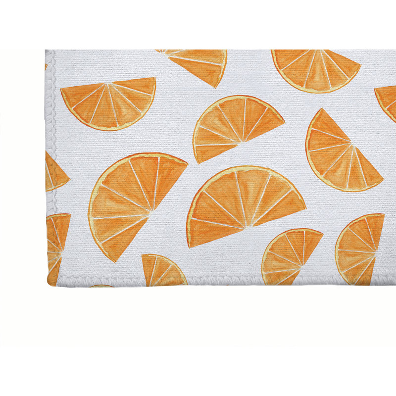 Tapis de bureau léger Summer Oranges, L 60 po x P 84 po, Blanc