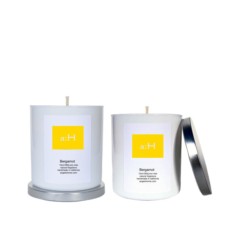 A:H Bergamot Scented Tumbler Candle with Glass Holder
