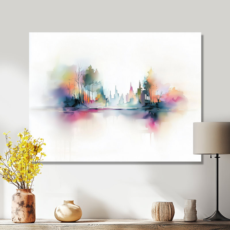 «Lake Eernal Balance In Autumn II», art mural paysage d'automne, H 34 po x l 44 po, Toile tendue, Ne s’applique pas