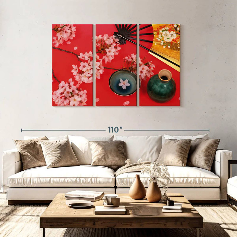 Yarlin Cherry Blossom Tea, 48" H x 74" W