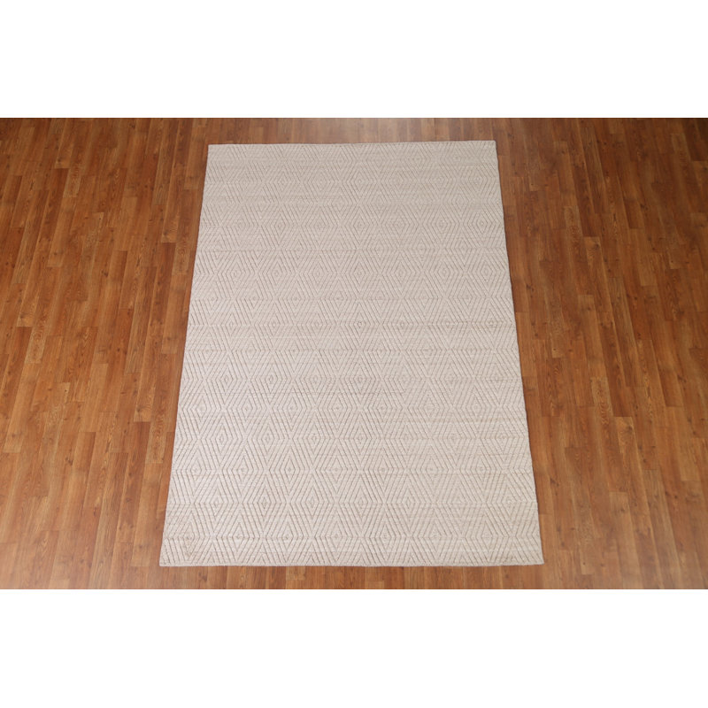 One-of-a-Kind 5'4" x 7'7" New Age Rectangle Wool Area Rug in Ivory