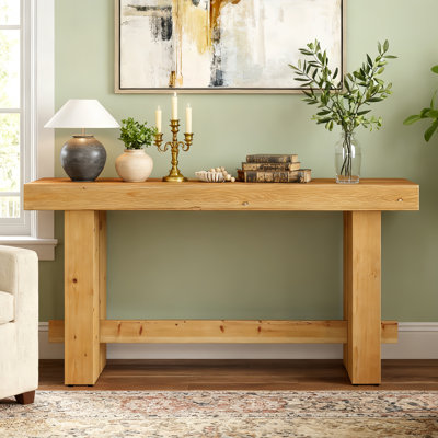 63-Inch Solid Wood Console Table, Farmhouse Entryway Table, Sofa Table by 17 Stories
