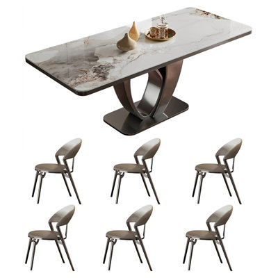 Ensemble de table et de chaises rectangulaires Home Rock