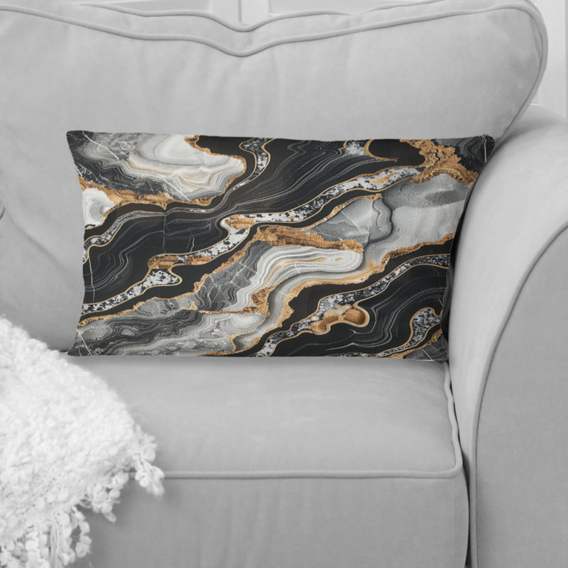 Coussin lombaire transitionnel noir et or noir