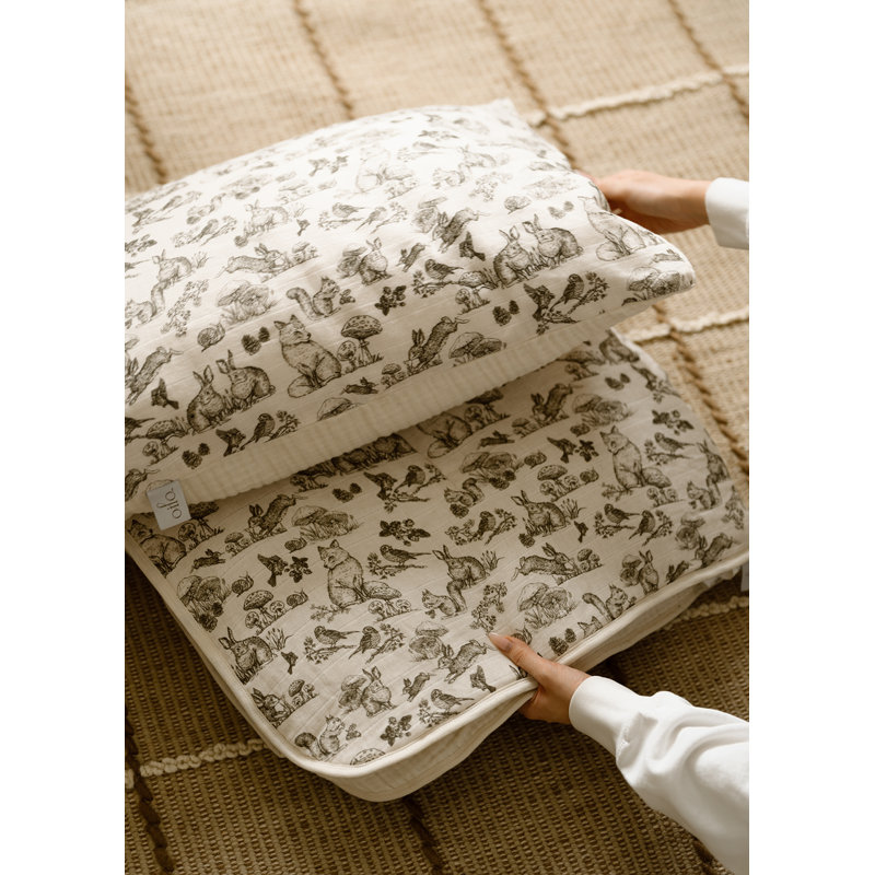 Oilo Studio - Premium Muslin Crib Quilt & Sham Set, Woodland