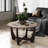  Rustic Farmhouse Round Coffee Table with Crisscross Base for Living Room