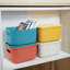 Ensemble de 6 petits bacs de rangement avec couvercles, boîtes de rangement empilables en plastique pour organiser vos affaires, paniers d'étagère (6 couleurs, petit format)