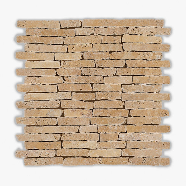 Yellow Tumbled Minsk Travertine Mosaic