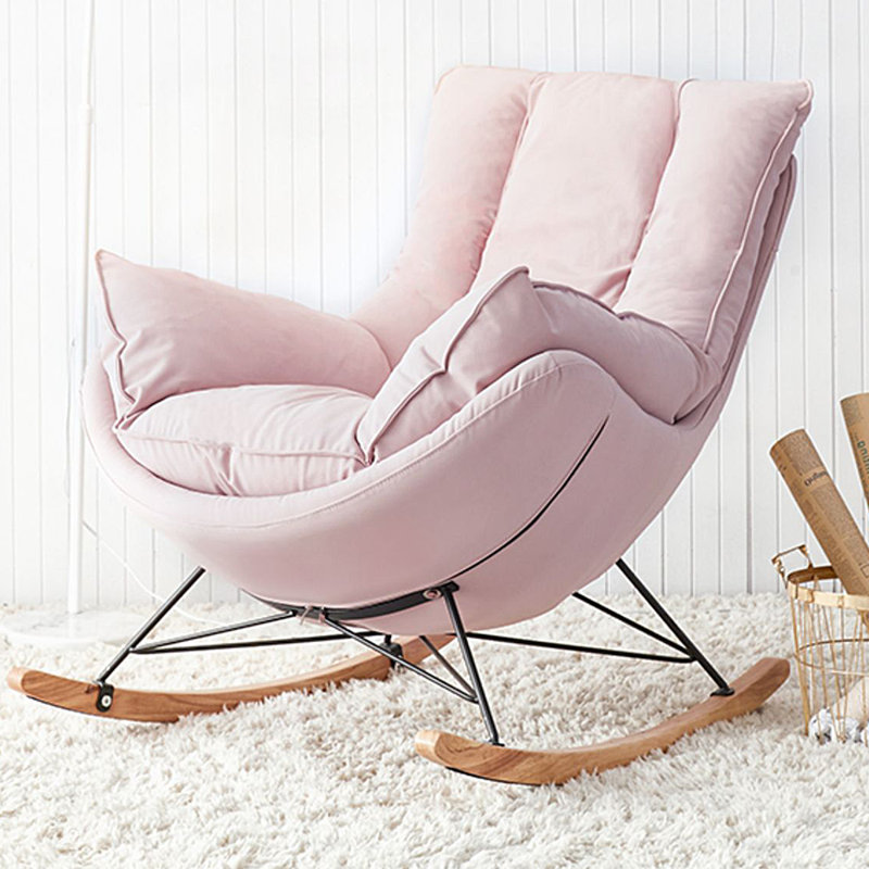 Chaise berçante de salon pour adulte, Rose