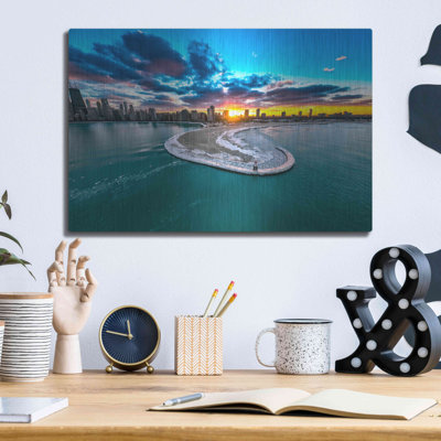 Fiery Chicago Sunset', Metal Wall Art