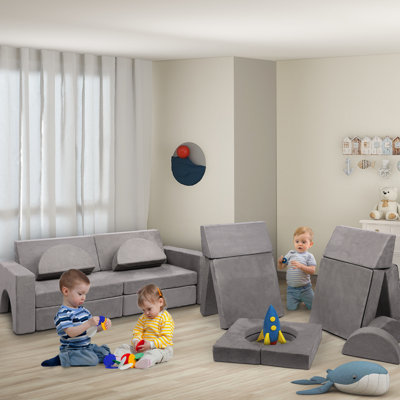 Ajwah Kids 10'' Sleeper Sofa / Sectional and Ottoman