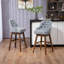 Tabourets de bar pivotants polyvalents avec pieds en bois robustes et sièges confortables-601545034