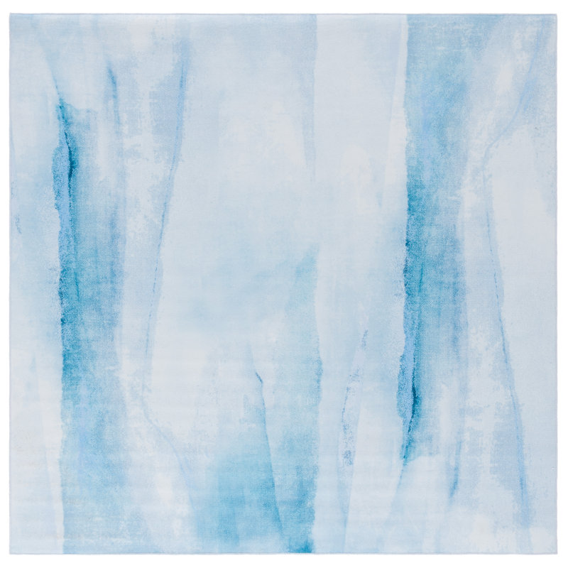 Tapis ivoire / bleu Doleman 807, Carré 6 pi