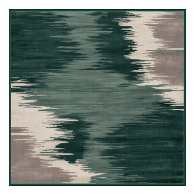 Tapis vert aquarelle lavable à la machine