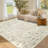 GarveeHome Washable Rugs for Living Room, Non Slip Low Pile Vintage Area Rugs for Bedroom, Stain Resistant Contemporary Foldable Neutral Soft Carpet, Indoor Distressed Floor Mats-798257901-804639421