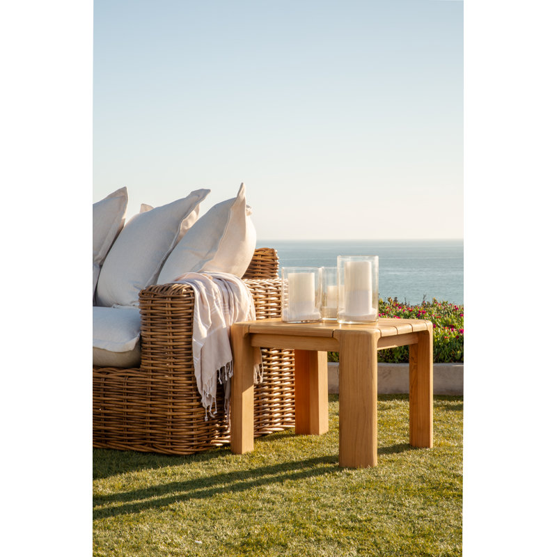 Table d'appoint d'extérieur en teck naturel L 24 po x l 24 po