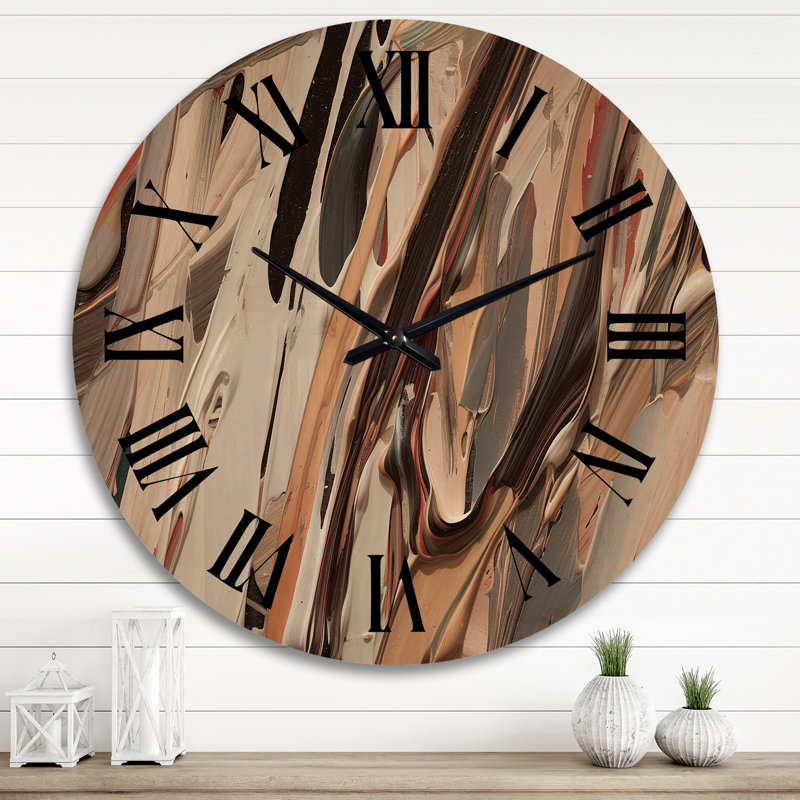 Horloge murale en bois massif Alyis, Très grand