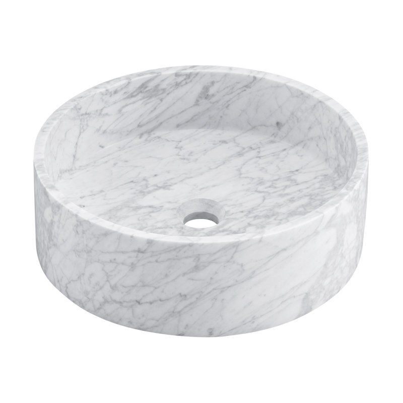 Lavabo de salle de bain vasque circulaire en céramique gris marbré Cache