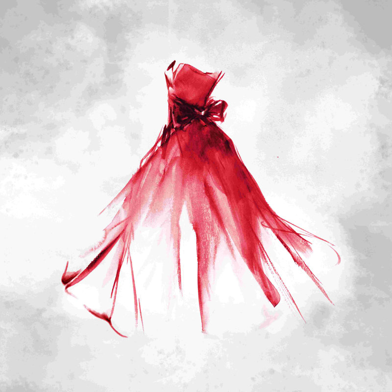 Robe avec nœud rouge, H 36 po x l 36 po