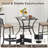28.5'' Square Bistro Bar Table w/ 2'' Umbrella Hole Silkscreen Glass Tabletop