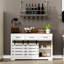 Buffet blanc, 3 tiroirs, 2 portes coulissantes, tablettes réglables, fonctionnel pour le salon, buffet blanc, tablettes, salle à manger et bureau