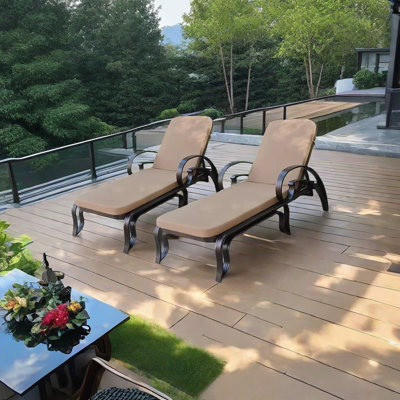 Outdoor Lounge Patio Beach Pool Loungers Outdoor Aluminium Alloy Chaise Lounge by Elegance Furnishings