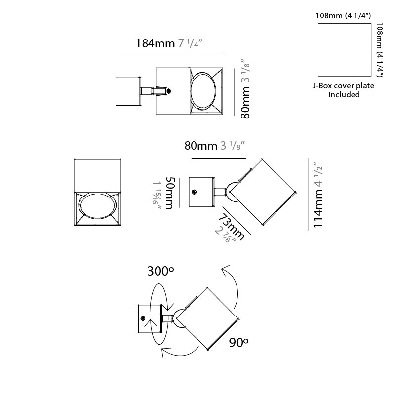 Dau 1-Light Ceiling Spot, Black Satin Aluminum