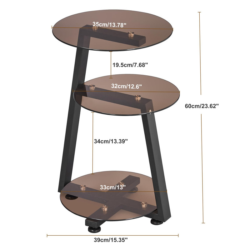Herald End Table, Black, Tawny