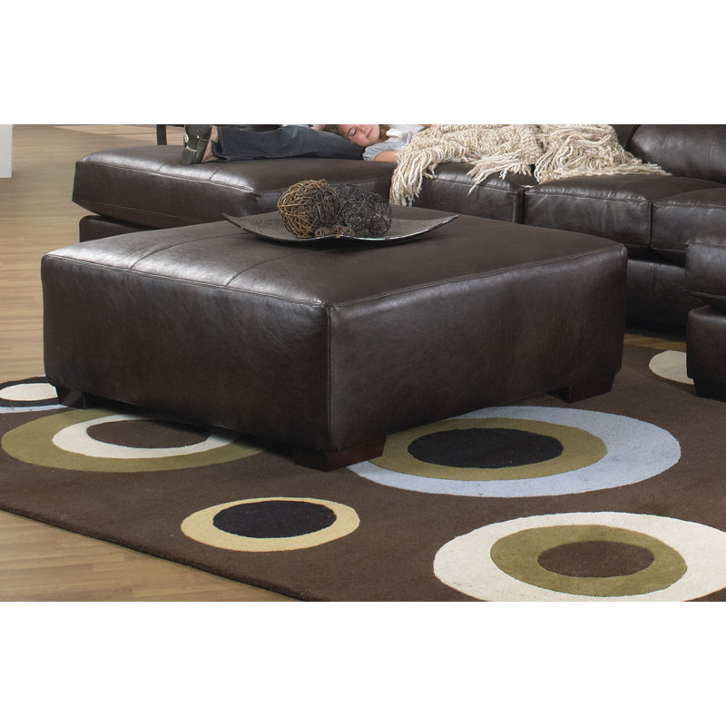 Semund 40" Bonded Leather Square Cocktail Ottoman