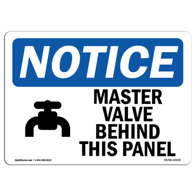 Master Valve derrière ce panneau