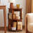Cherry Wood Color Modern Solid Wood Rotating bookshelf