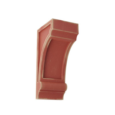 3 1/4"W x 4"D x 8"H Diane Recessed Wood Vintage Decor Corbel, Salvage Red