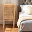 Table de chevet 1 porte en rotin de style bohémien Oaken H 29,21 po x l 13,55 po x P 12,82 po