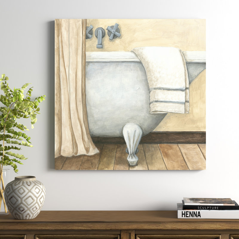 «Contemporary Bath I», peinture sur toile, H 36 po x l 36 po, Toile tendue