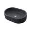 Lavabo vasque ovale de luxe en marbre naturel gris foncé pour salle de bain