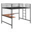 Full Metal Loft Bed With Desk And Metal Grid, White-1932171692