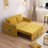 53.5'' Chenille Loveseat Sleeper Sofa Bed With Adjustable Angles And Storage Pockets-584064569
