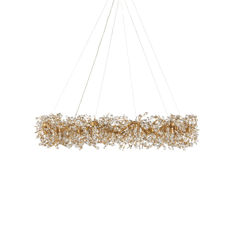 Lustre en forme de roue de chariot unique à 24 lumières Crystal Bud