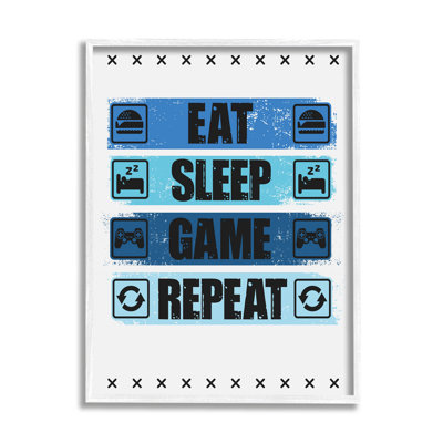 «Eat Sleep Game Répétez la phrase», estampe numérique par Angela Nickeas