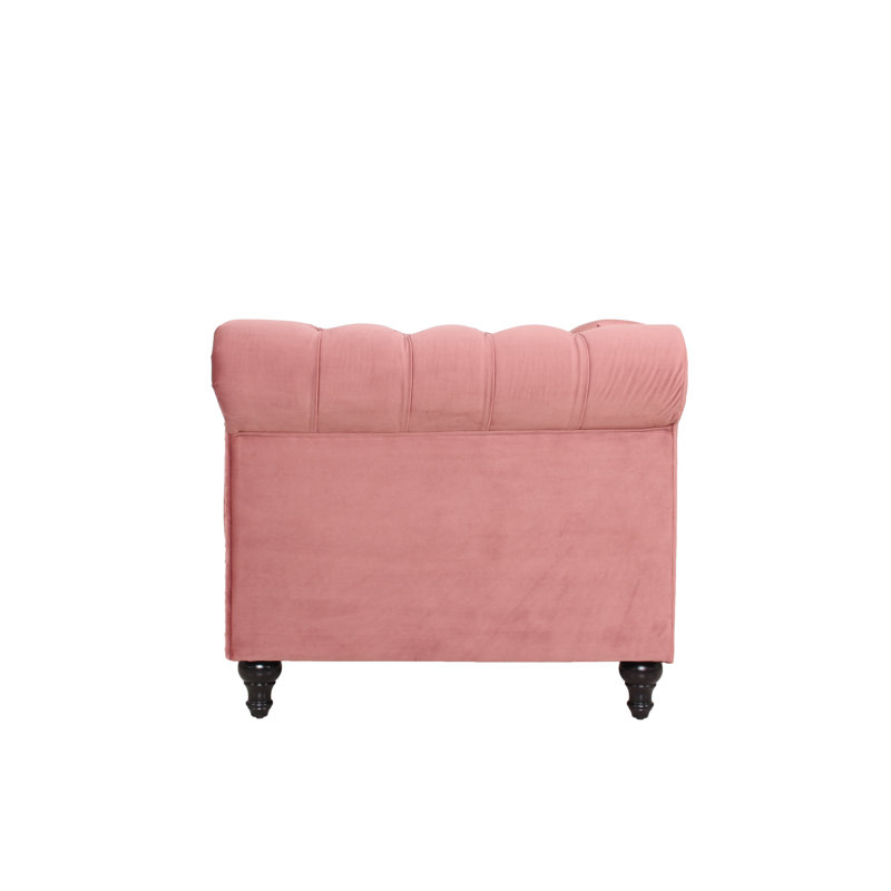 Ensemble de salon 2 pièces Crewkerne, Velours rose fumé