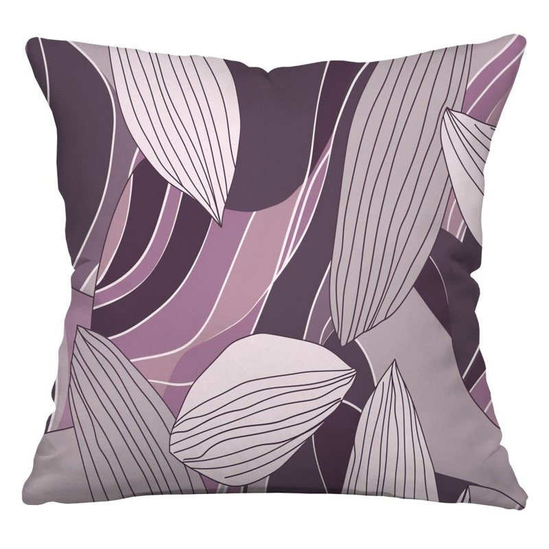 Coussin décoratif réversible à motif de feuilles fraîches, H 16 po x l 16 po